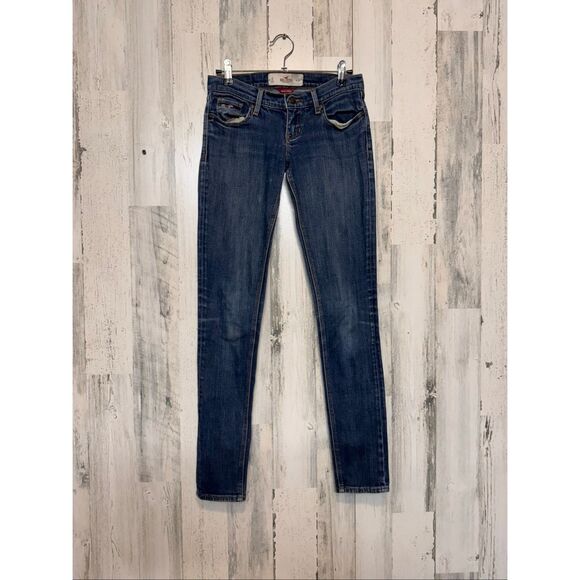 Hollister SoCal Stretch Skinny Jeans W24 Women’s Size 0 Dark Wash - Picture 1 of 11